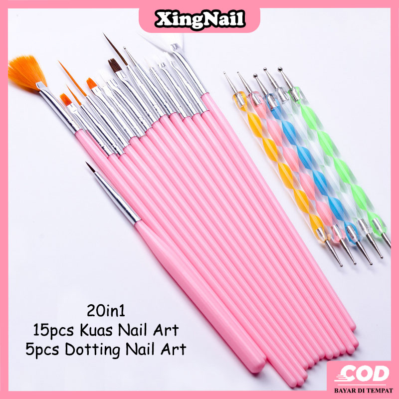 Jual XingNail - 20in1 Kuas Kuku Lukis Nail Art NailArt DottingTools ...