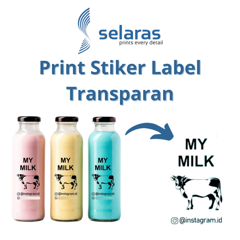 Jual Cetak Print Stiker Bening Label Transparan Vinyl A3 Tahan Air ...