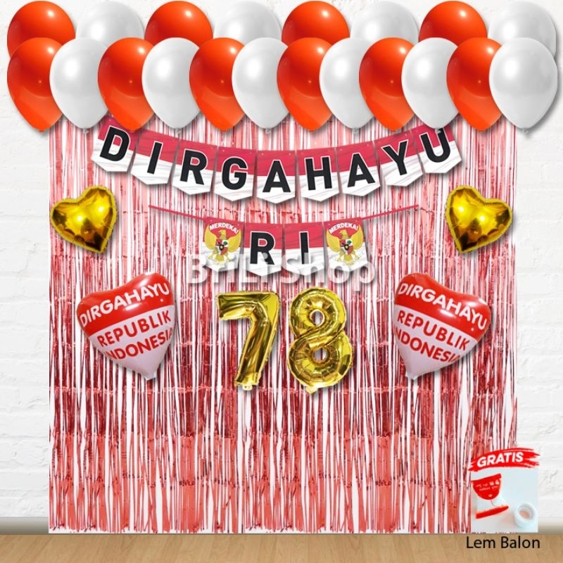 Jual Paket Set Dekorasi Hiasan Dirgahayu RI 17 Agustus HUT RI Hari