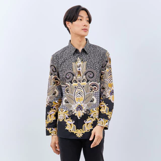M231 Kemeja Pria Batik Panjang Hitam 3036C