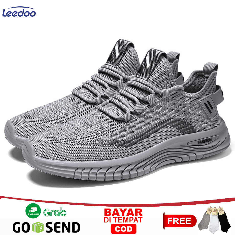 Jual Leedoo Sepatu Pria Sneakers Casual Running Sepatu Cowo Bahan Kain Shoe Jogging Lari