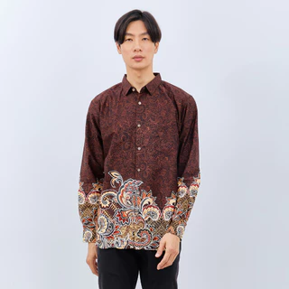 M231 Kemeja Pria Batik Panjang Coklat 1612A