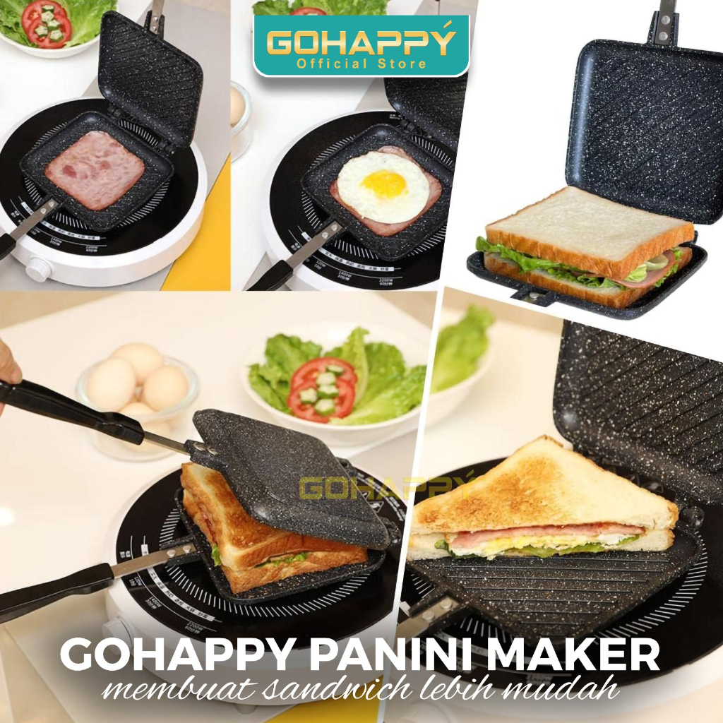 Jual SANDWICH ROTI PANINI MAKER Ori GOHAPPY Cetakan kue/TOASTER BREAD ...