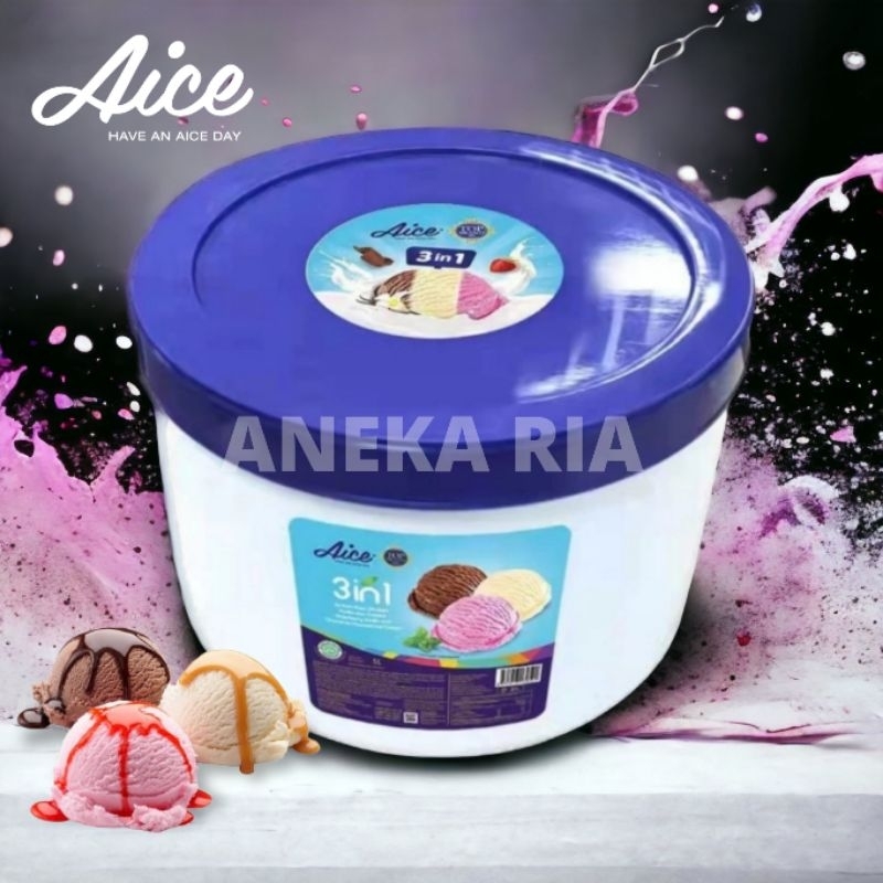 Jual AICE 3in1 Bucket Ice Cream / Es Krim AICE 3 Rasa Kemasan Ember 5