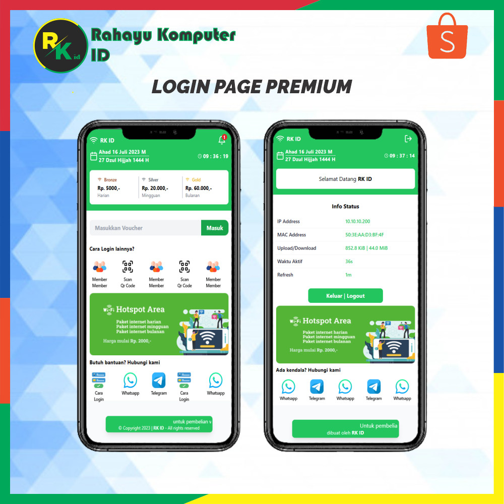 Jual Login Page Hotspot Mikrotik Premium 2023 Shopee Indonesia