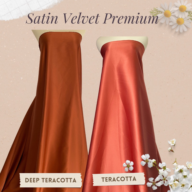 Jual Kain Satin Velvet Premium Bahan Furing Kebaya Bridesmaid Warna