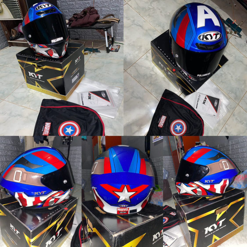 Jual HELM KYT TTCOURSE CAPTAIN AMERIKA LIMITED EDITION/HELM MAHAL/HELM