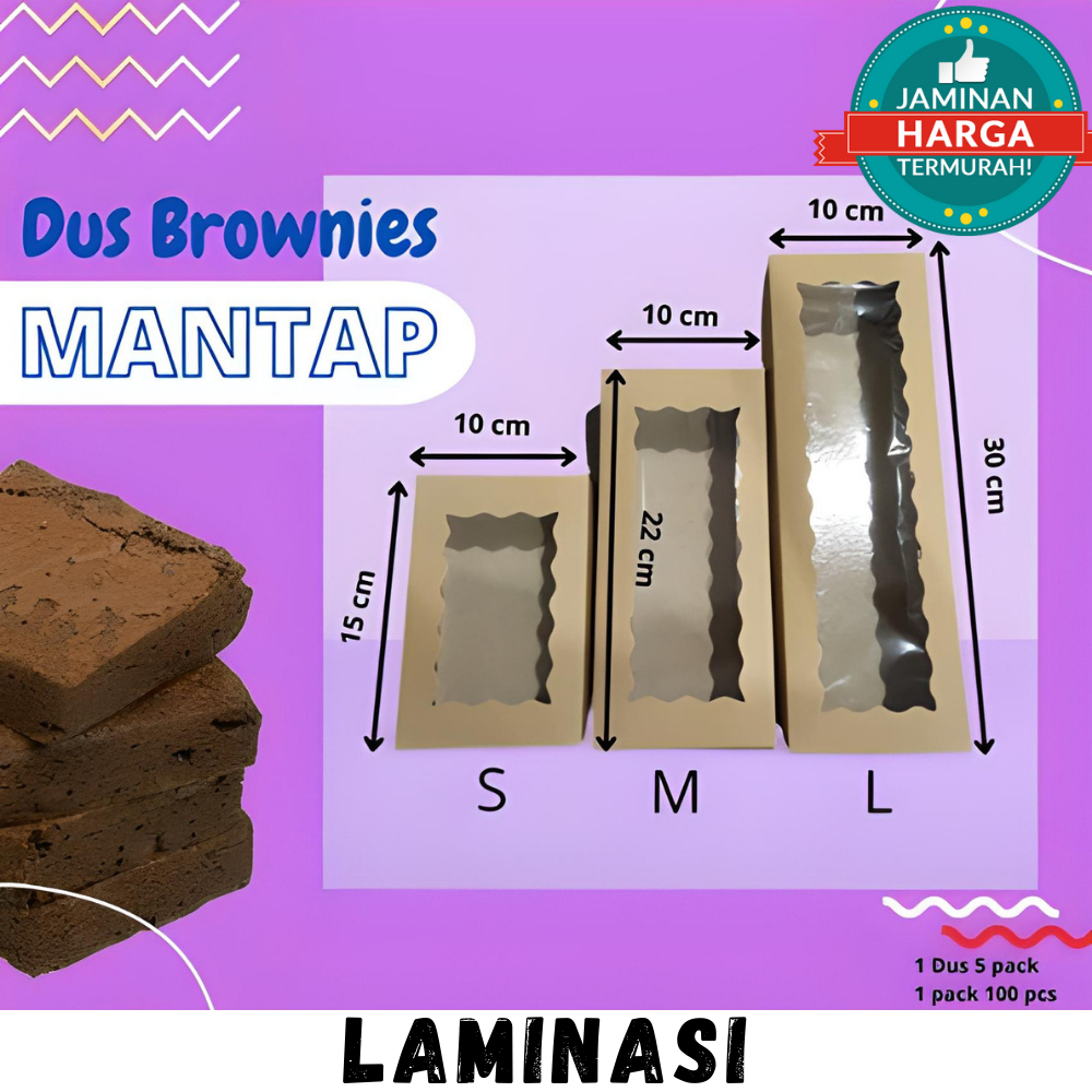 Jual Kardus Box Brownies Window S M L / Dus Box Kotak Brownis Mika