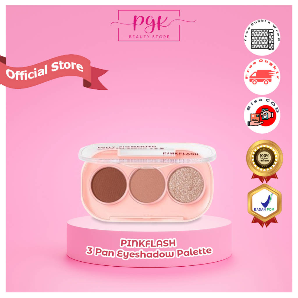 Jual PINKFLASH Portable 3 Shades Eyeshadow Palette | Shopee Indonesia