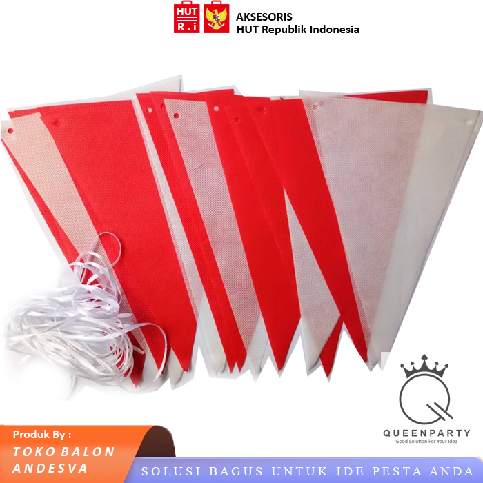 Jual Bendera kain spunboand merah putih / bunting flag HUT / umbul ...
