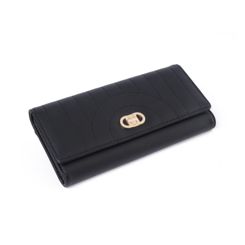 Jual DOMPET LIPAT PANJANG WANITA PESTA PRETTYZYS ORIGINAL KULIT HITAM ...