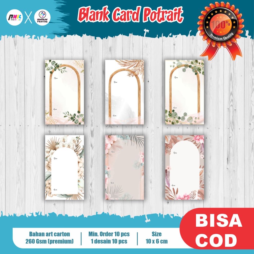 Jual Kartu Ucapan | Blank Card | Greeting Card V9 ( MIN ORDER 1 DESAIN ...