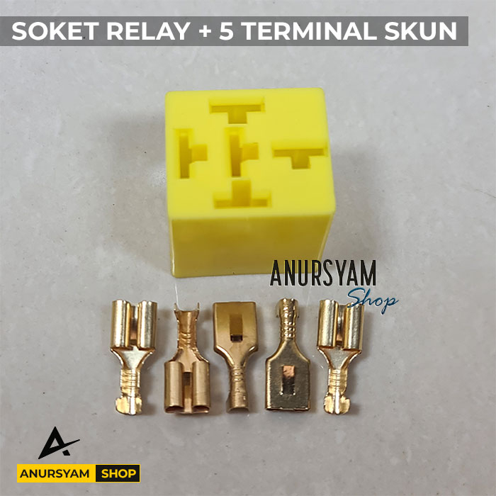 Jual Soket Rumah Relay Kaki 5 / Kaki 4 Lampu / Klakson Plus Skun