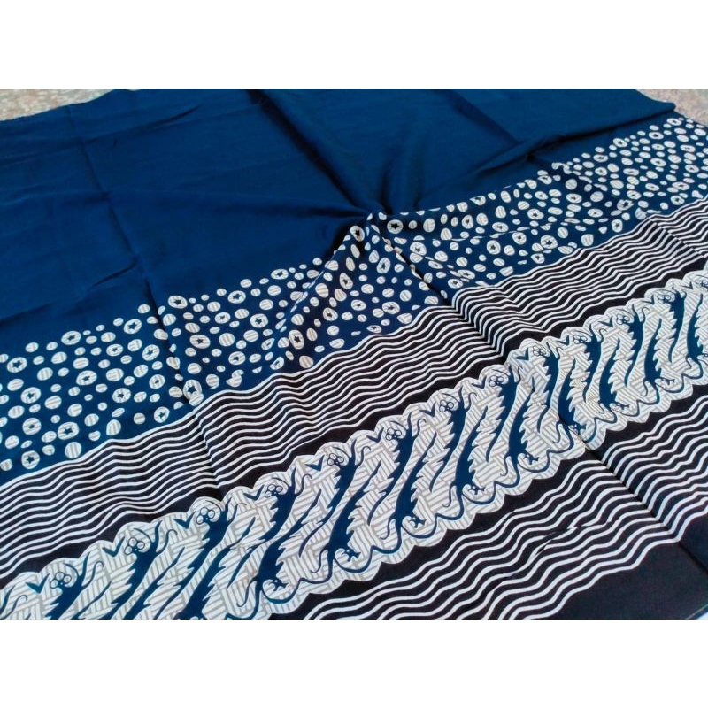 Jual Kain Batik Kota Solo Paris Motif Parang Bulat Biru Shopee Indonesia