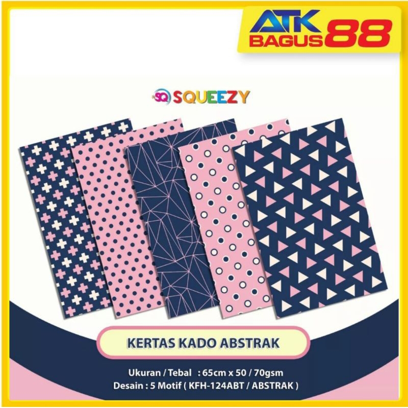 Jual 10 Pcs Kertas Kado Squeezy Abstrak/Bungkus Kado/Kertas Kado Murah ...