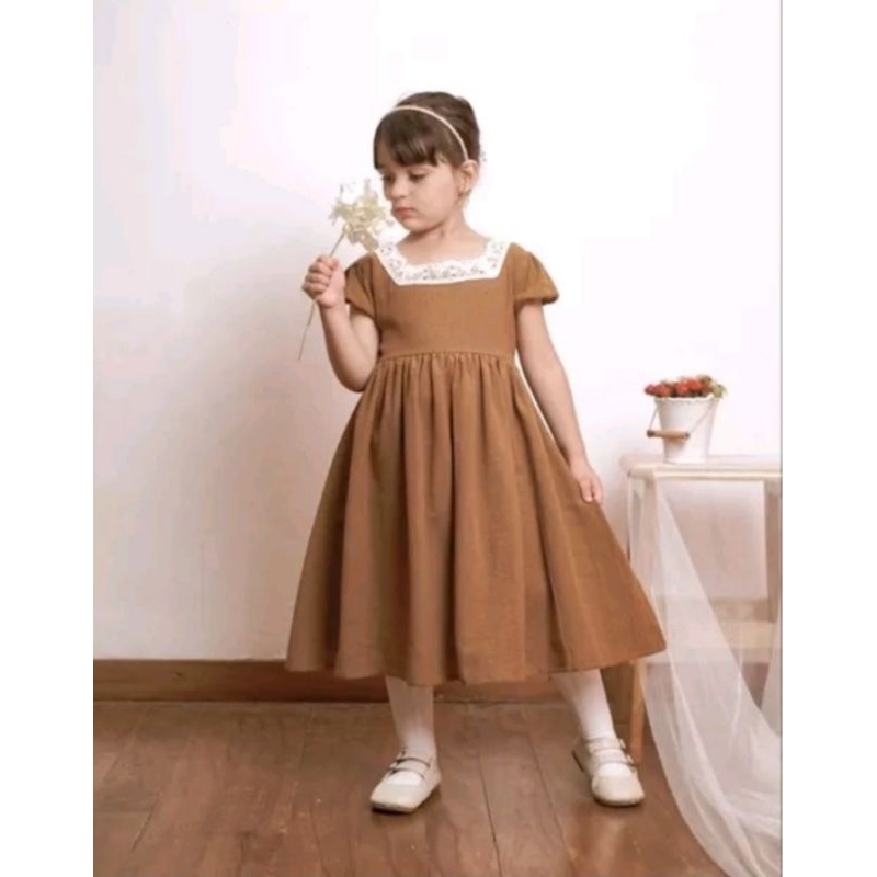Little M Crinkle With Embro Maxi Dress Anak Perempuan main image 1