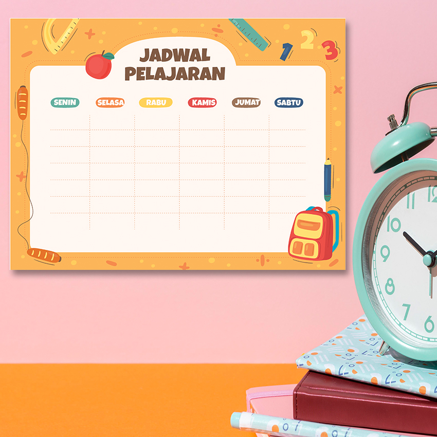 Jual Jadwal Pelajaran Free Spidol sudah di laminasi bisa di hapus ...