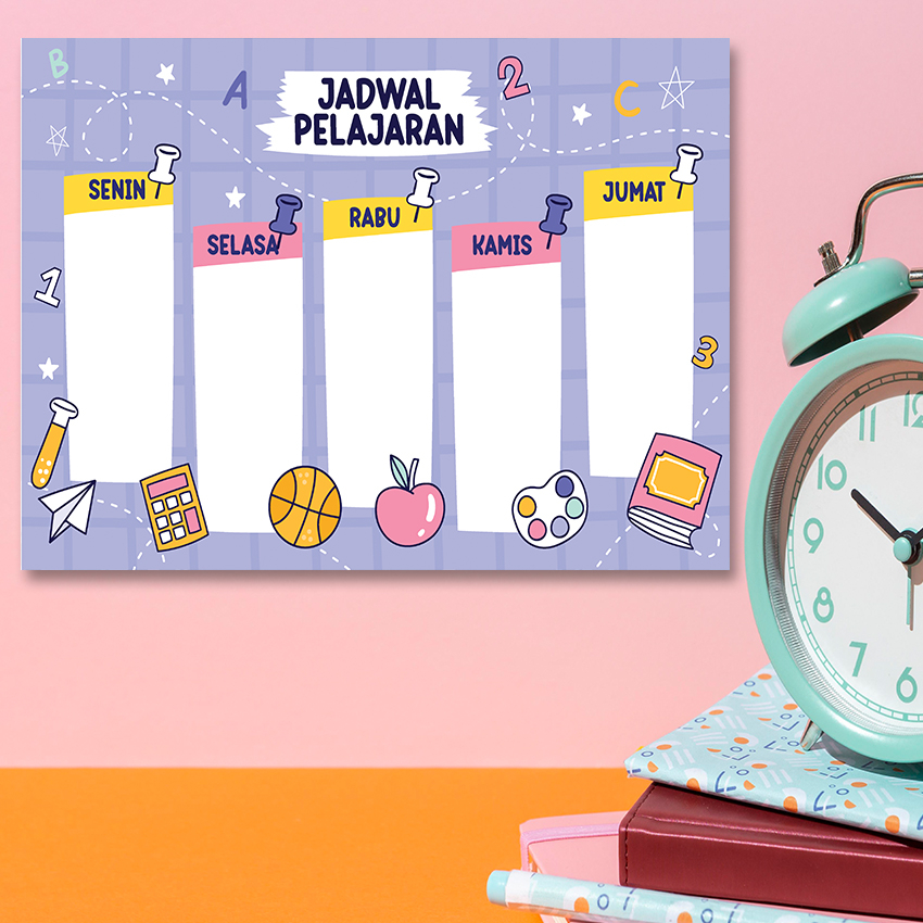 Jual Jadwal Pelajaran Free Spidol sudah di laminasi bisa di hapus ...