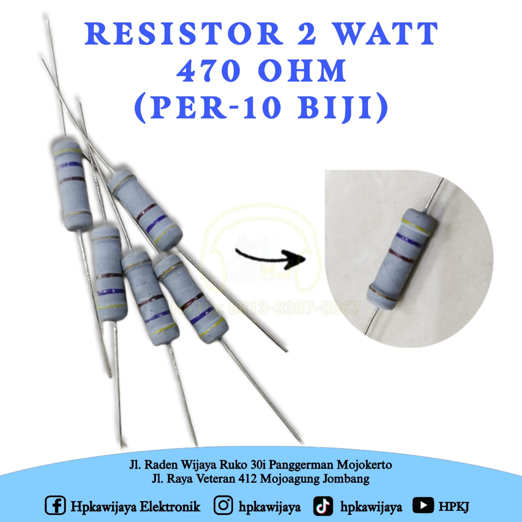 Jual ( 30PCS ) RESISTOR 2 WATT 470 OHM 2watt 470 ohm R 2 watt | Shopee ...