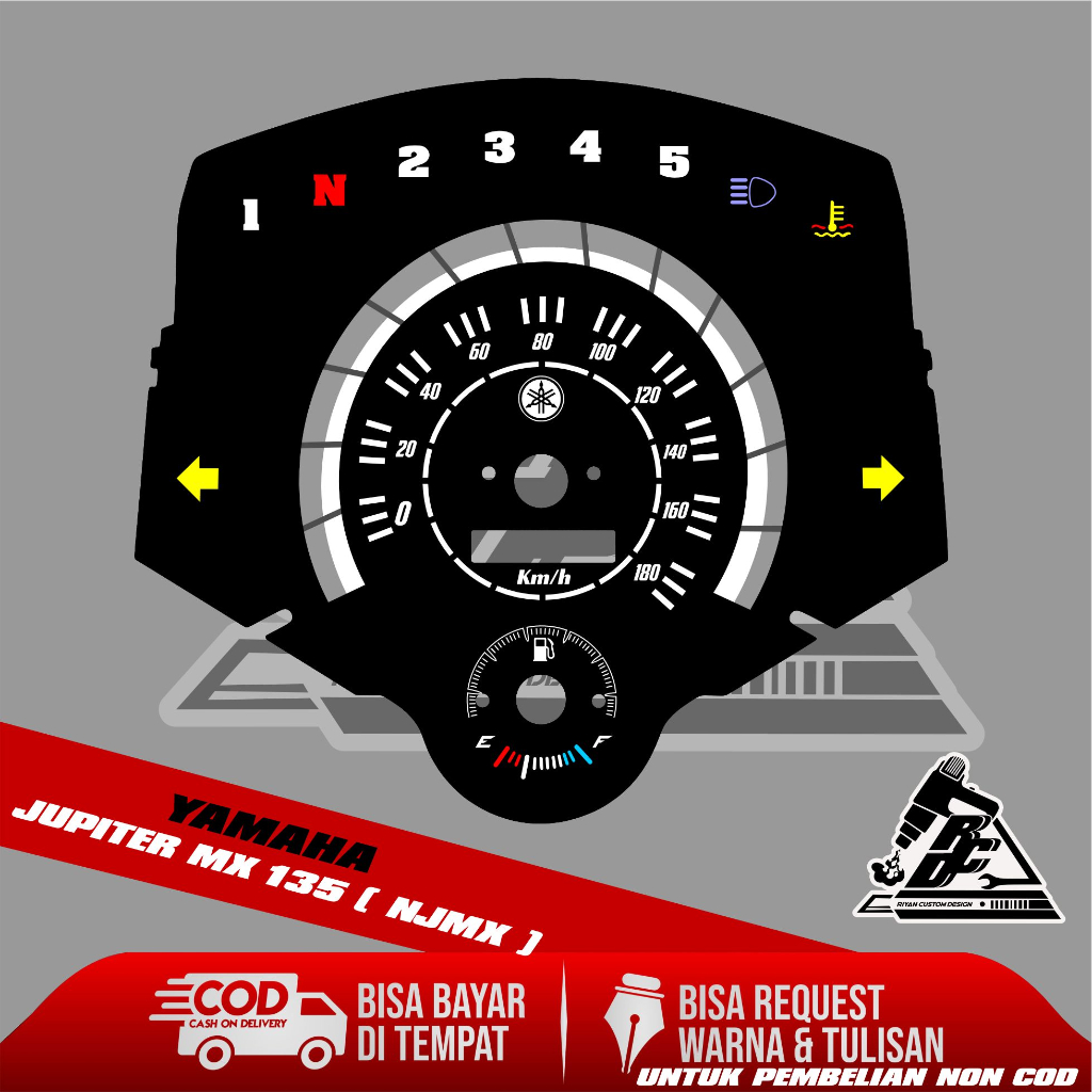Jual papan speedometer custom jupiter mx 135 panel spido meter custom ...