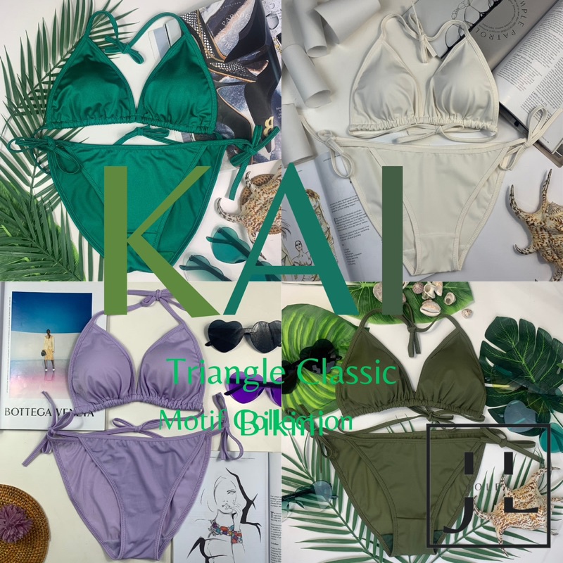 Jual Kai Solid Bikini Set Bikini Pantai Bikini Segitiga Bikini