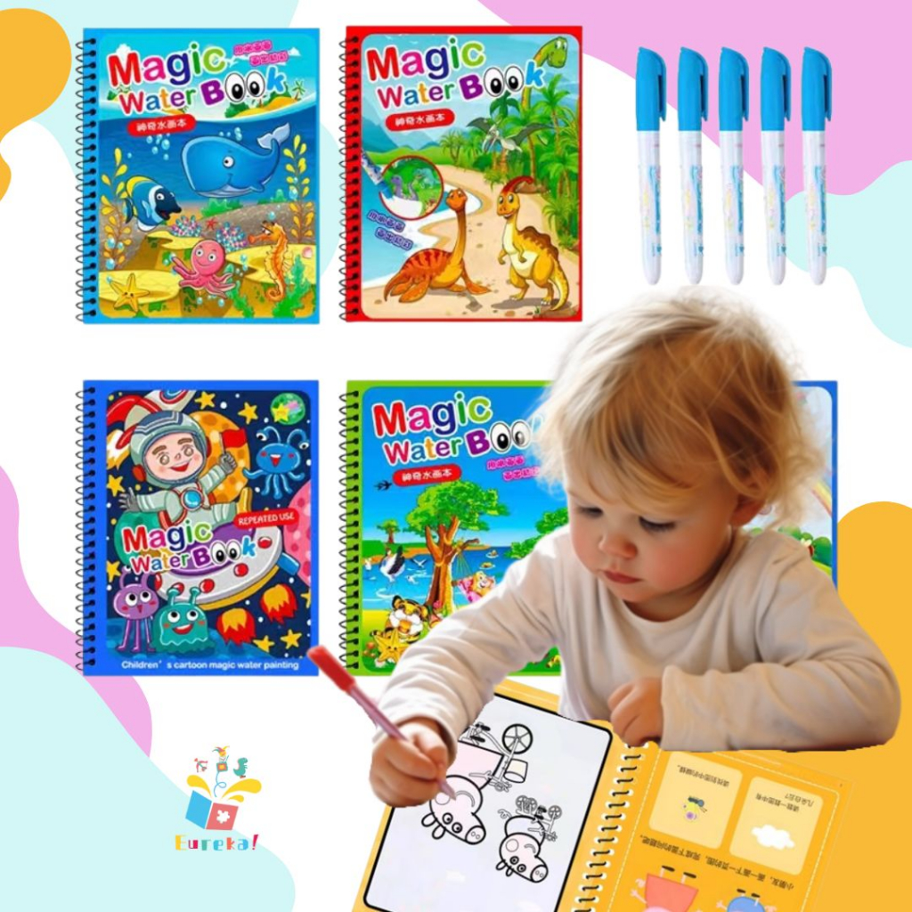Jual DIY Magic Water Coloring Book Untuk Anak / Buku Mewarnai Ajaib