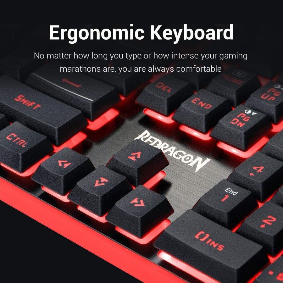 Jual Redragon Gaming Keyboard Mouse Mousepad 3 in 1 Combo S107