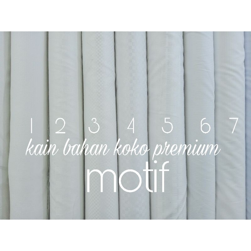 Jual kain bahan katun putih premium kain baju koko / kemeja katun dobby