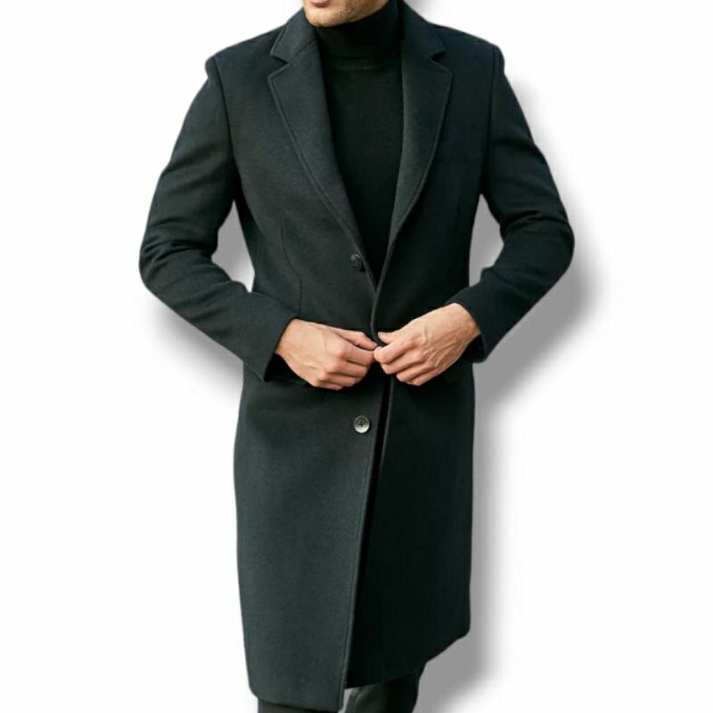 Jual ZIVK Men's Trench Coat Lapel Single Breasted Italiano Shopee Indonesia