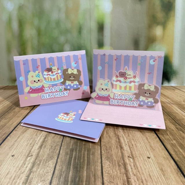 Jual kartu ucapan ulang tahun pop up/kartu ultah/kartu ulang tahun ...