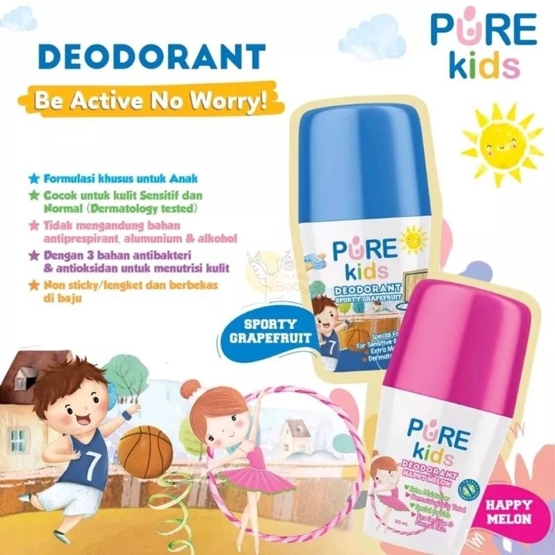 Jual PURE KIDS Deodorant Untuk Anak dan Remaja Roll on Deo Kulit