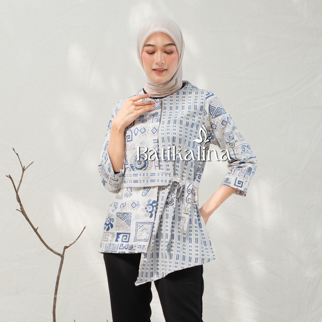 Jual Baju Batik Wanita Modern Atasan Blouse Batik Kerja Kantor Wanita ...