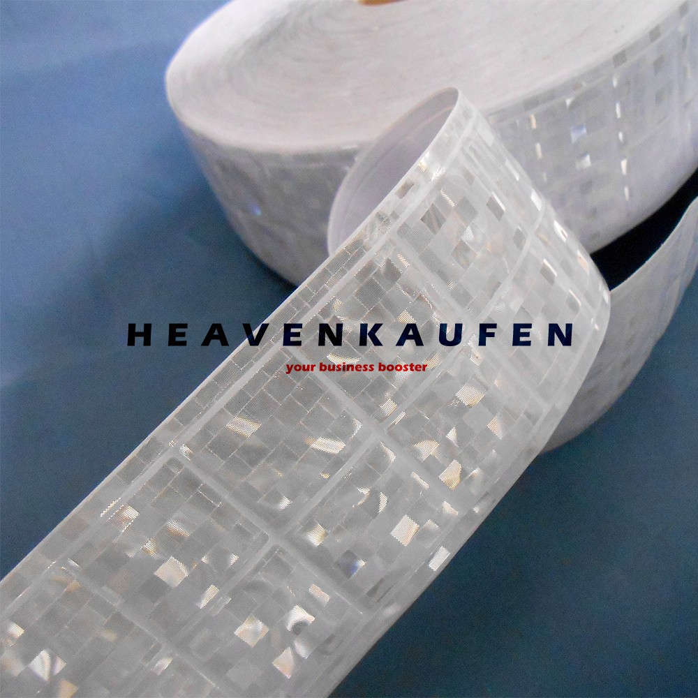 Jual Pita Skotlet Lebar 5 cm bercak hologram Meteran hijau stabilo ...