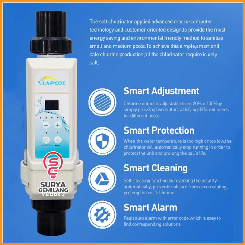 Jual Salt Chlorinator Emaux EC 20G Mesin Garam Klorinator Kolam Renang ...