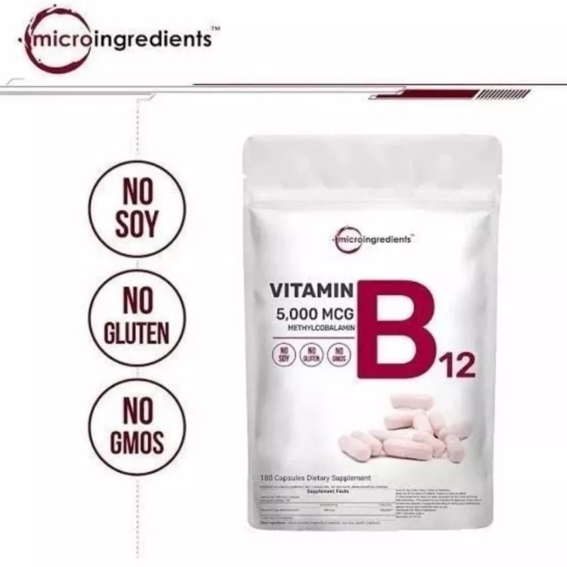 Jual Microingredients Vitamin B12 5000 Mcg Methylcobalamin 180 Capsules Shopee Indonesia 3696