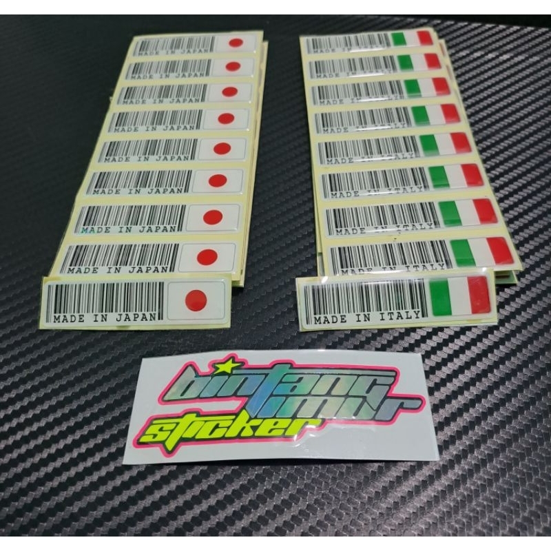 Jual STICKER STIKER BARCODE MADE IN JAPAN & MADE IN ITALY TIMBUL STIKER ...
