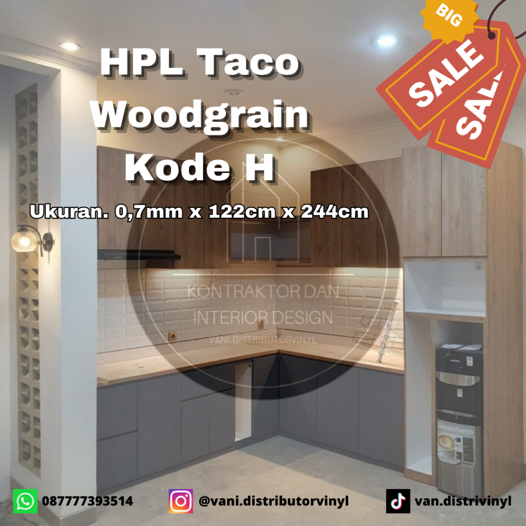 Jual Taco Hpl Woodgrain Pelapis Furniture Meja Lemari Kode H Tebal Mm Shopee Indonesia