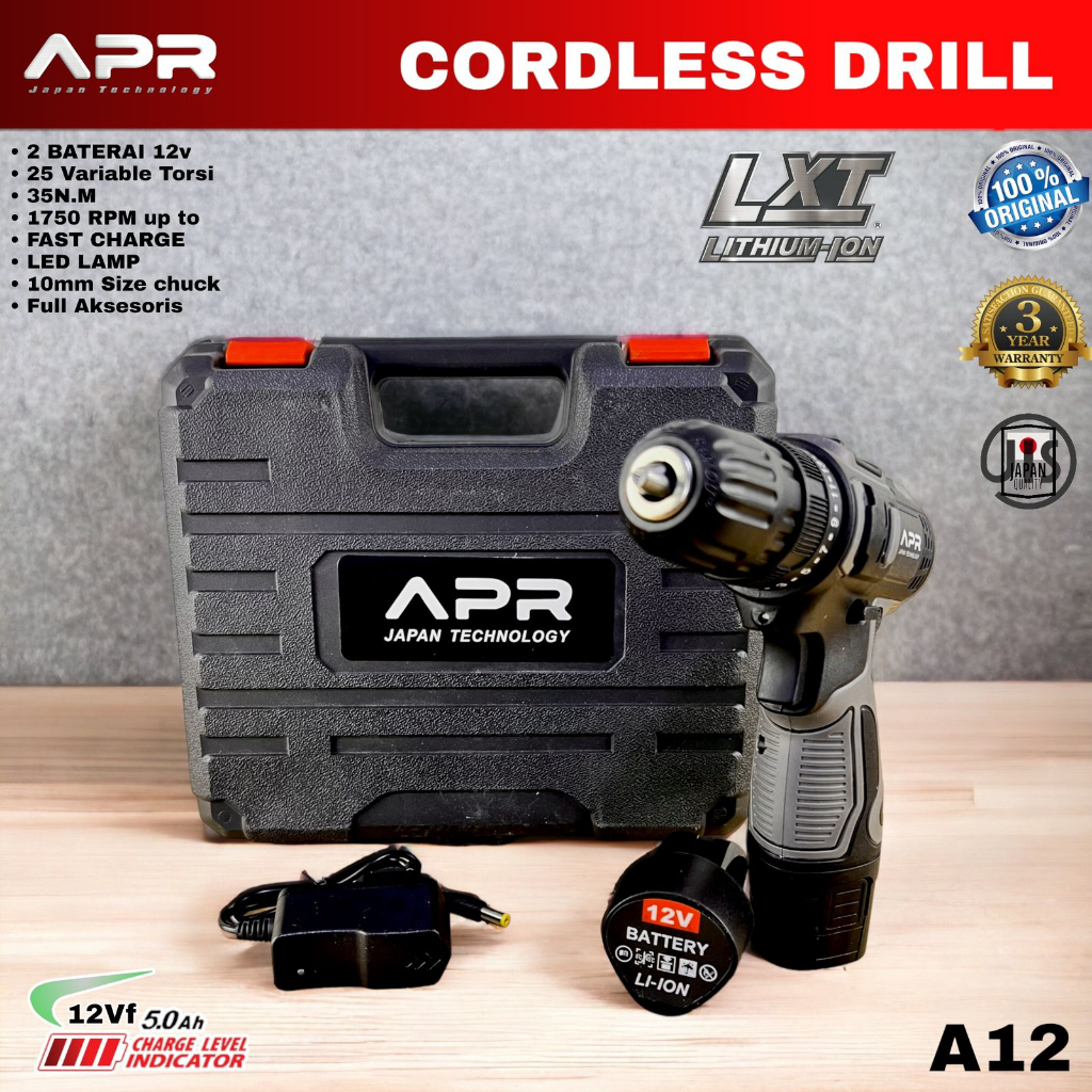 Jual Apr Japan Mesin Bor Tangan Baterai Cordless V Mm Bor Besi Kayu Tembok Sekrup Ap