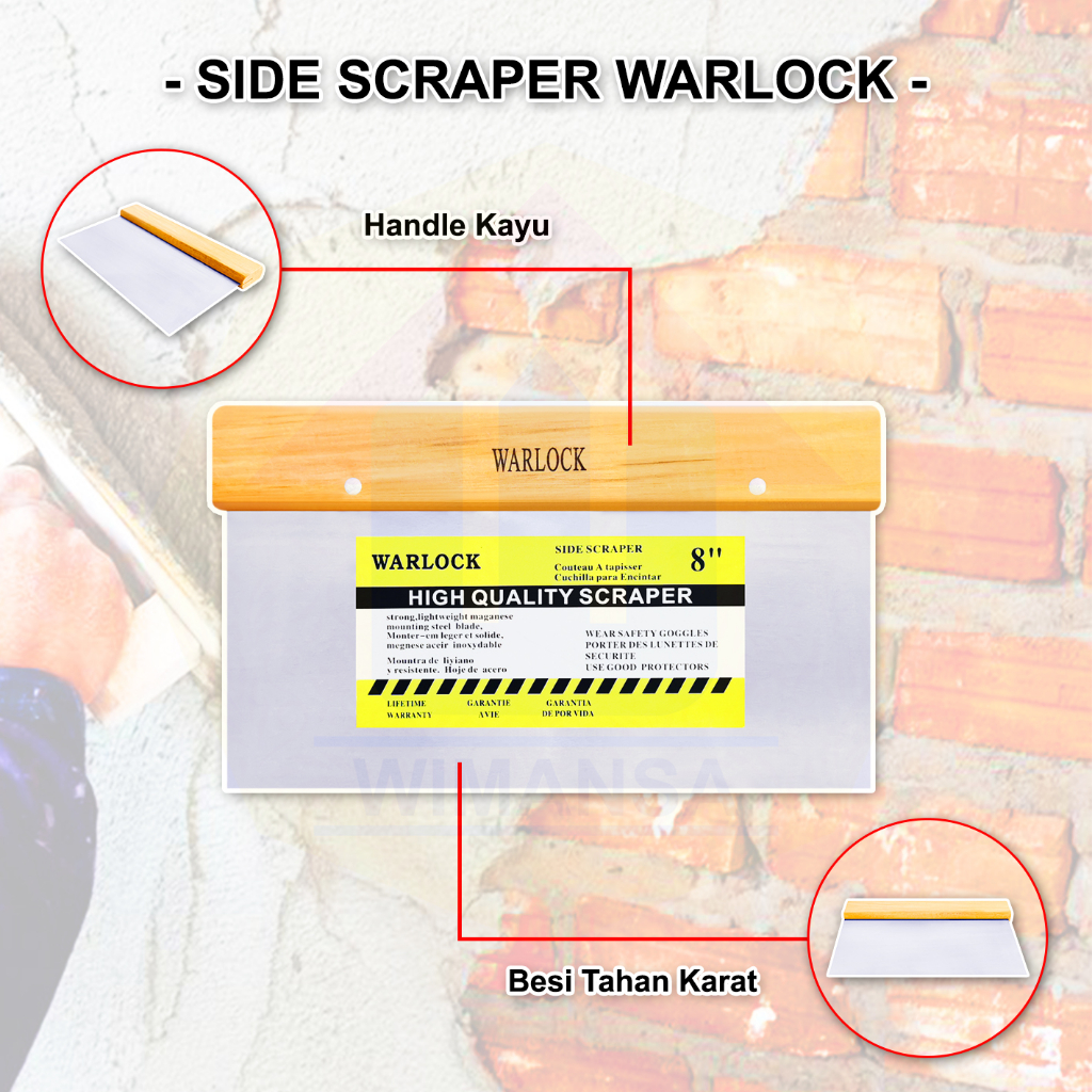 Jual WARLOCK SIDE SCRAPER 8 INCH - KAPI GYPSUM - KAPI BESI | Shopee ...