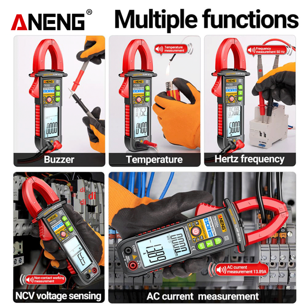 Jual Aneng PN102+ Smart Voice Clamp Meter 6000 Counts Hz Diode Original ...