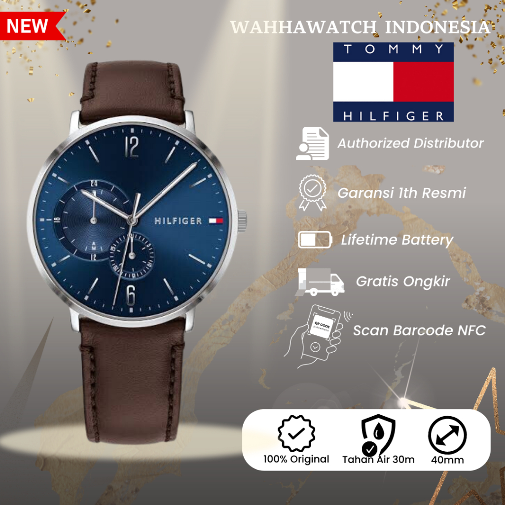 Jual ORIGINAL COD Jam Tangan Pria Tommy Hilfiger 1791508 Brown Leather BERGARANSI Shopee Indonesia