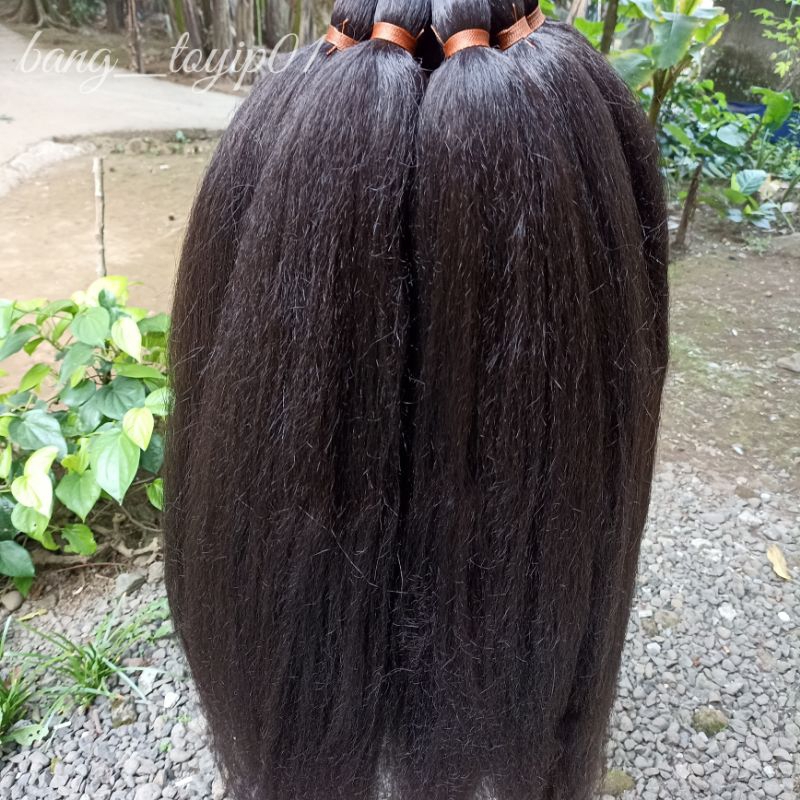 Jual Rambut cemara hitam polos halus berkualitas panjang 70cm | Shopee ...