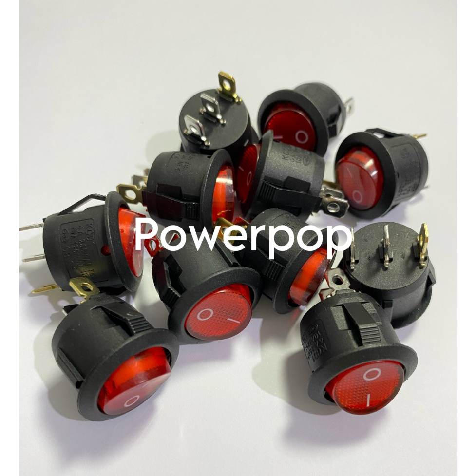 Jual switch ON OFF bulat 3pin lampu besar / tombol on off bulat besar ...