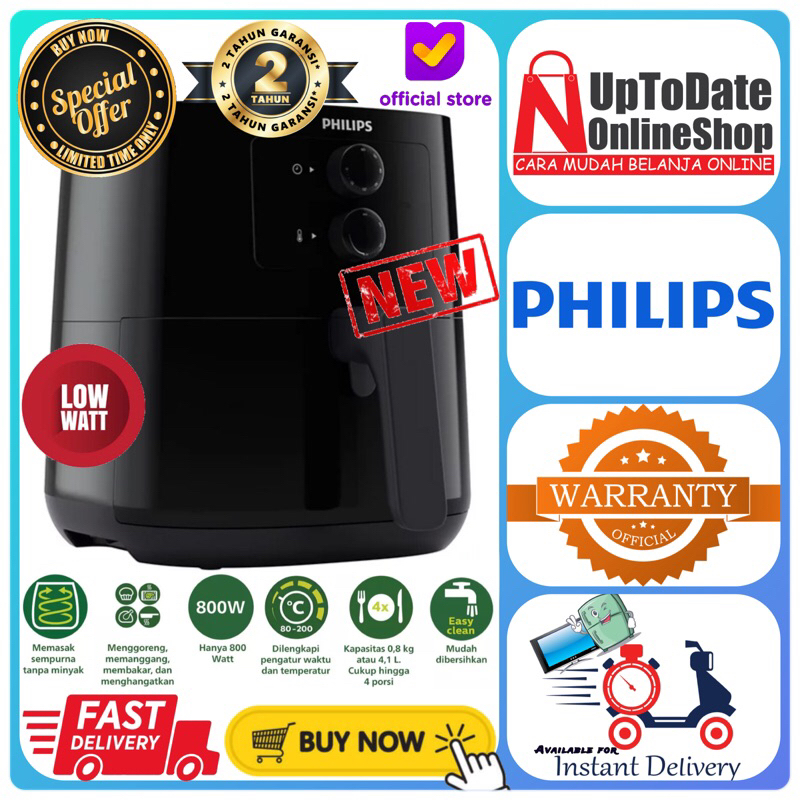 Jual AIRFRYER PHILIPS HD9200 HD 9200 SUPER LOW WATT PREMIUM AIR FRYER ...