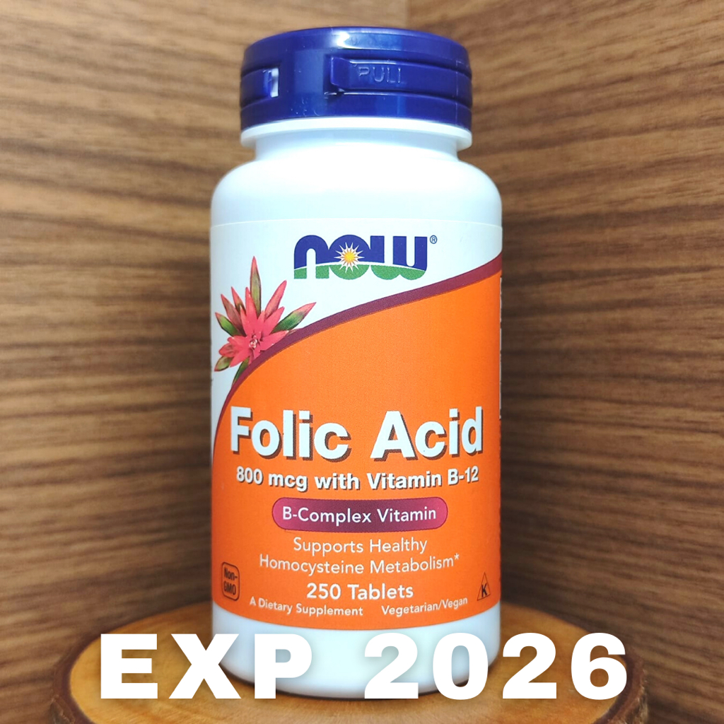 Jual Now Foods Food Folic Acid With Vitamin B-12 Vit B12 B 12 800mcg ...