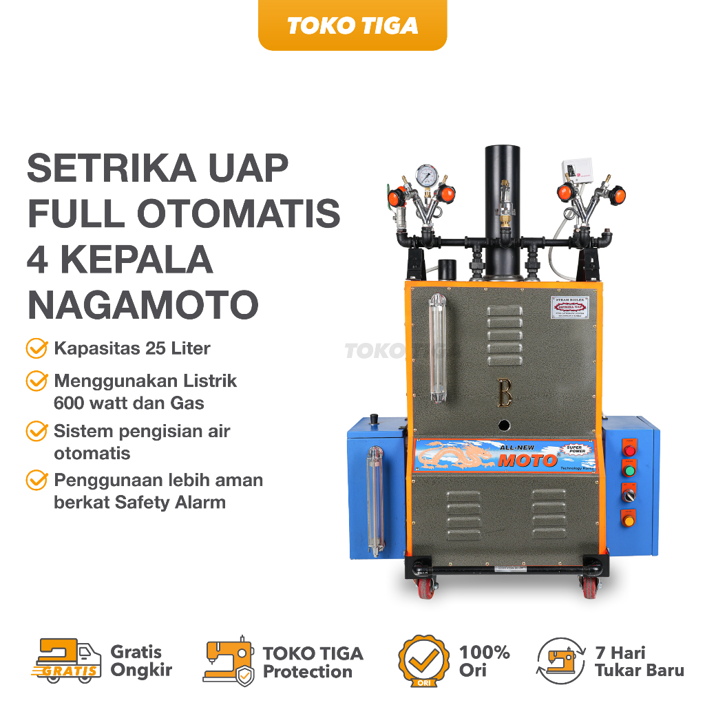 Jual Setrika Uap Full Otomatis Kepala Steam Boiler Full Auto