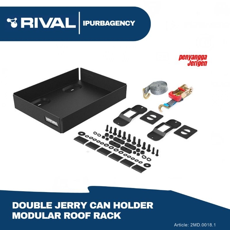 Jual Rival Double Jerry Can Holder Modular Roof Rack - 2MD.0018.1 ...