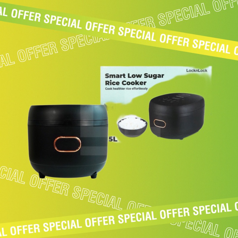 Jual LOCKNLOCK EJR354BLK Low Carbo Low Sugar Rice Cooker Black