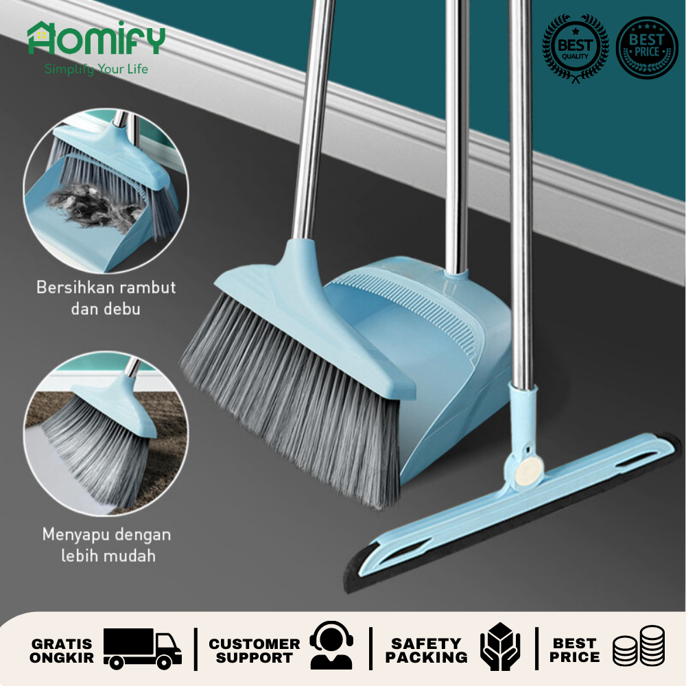 Jual Homify Broom Set In Sapu Lantai Dengan Pengki Dan Wiper Dengan