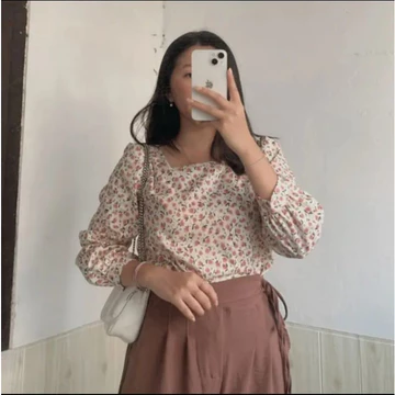 Stevani Margaritha Blouse Floral Premium Korean Blouse